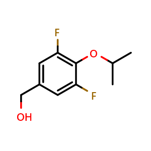 Chemical structure of (3,5-Difluoro-4-isopropoxyphenyl)methanol , CAS 1500606-79-0, AChemBlock N25892