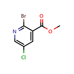Chemical structure of Methyl 2-bromo-5-chloronicotinate , CAS 1214324-95-4, AChemBlock N25893