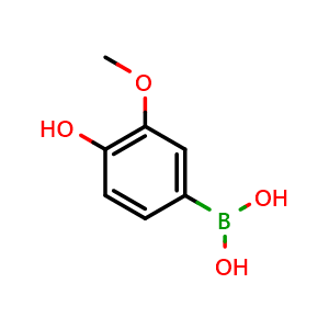 Chemical structure of 4-Hydroxy-3-methoxyphenylboronic acid , CAS 182344-21-4, AChemBlock N25905
