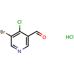 Chemical structure of 5-Bromo-4-chloro-pyridine-3-carbaldehyde hydrochloride , CAS 2056110-56-4, AChemBlock N25909