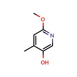 Chemical structure of 5-Hydroxy-2-methoxy-4-methylpyridine , CAS 1086389-80-1, AChemBlock N25924