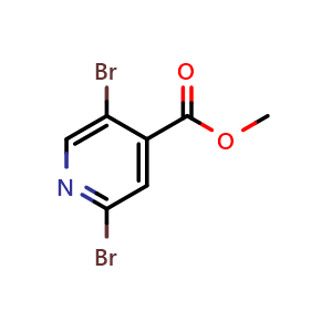 Chemical structure of Methyl 2,5-dibromo-4-pyridinecarboxylate , CAS 1214378-73-0, AChemBlock N25929
