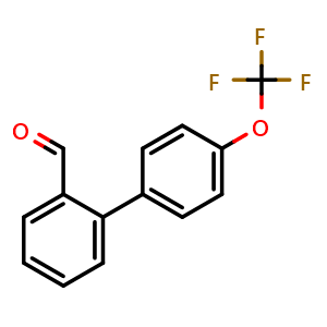 Chemical structure of 4'-Trifluoromethoxybiphenyl-2-carbaldehyde , CAS 728919-13-9, AChemBlock N25931