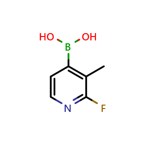 Chemical structure of 2-Fluoro-3-methylpyridine-4-boronic acid , CAS 1451391-34-6, AChemBlock N25934