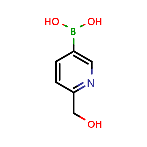 Chemical structure of 6-(Hydroxymethyl)pyridine-3-boronic acid , CAS 913835-98-0, AChemBlock N25937