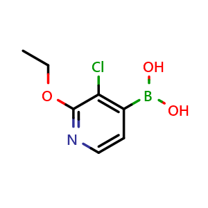 Chemical structure of 3-Chloro-2-ethoxypyridine-4-boronic acid , CAS 2096333-52-5, AChemBlock N25946