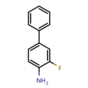 Chemical structure of 4-Amino-3-fluorobiphenyl , CAS 76302-56-2, AChemBlock N25954