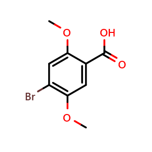 Chemical structure of 4-Bromo-2,5-dimethoxybenzoic acid , CAS 35458-39-0, AChemBlock N25970
