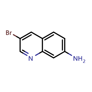 Chemical structure of 3-Bromoquinolin-7-amine , CAS 1344046-07-6, AChemBlock N25976