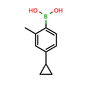 Chemical structure of 4-Cyclopropyl-2-methylphenylboronic acid , CAS 2121514-07-4, AChemBlock N25989