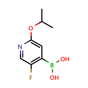 Chemical structure of (5-Fluoro-2-isopropoxypyridin-4-yl)boronic acid , CAS 1264127-92-5, AChemBlock N25992