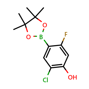 2-chloro-5-fluoro-4-(4,4,5,5-tetramethyl-1,3,2-dioxaborolan-2-yl)phenol