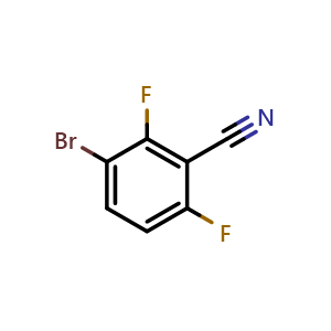 Chemical structure of 3-Bromo-2,6-difluorobenzonitrile , CAS 1250444-23-5, AChemBlock N26018
