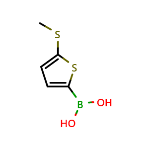 Chemical structure of 5-(Methothio)thiophene-2-boronic acid , CAS 499769-93-6, AChemBlock N26022