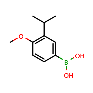 Chemical structure of 4-Methoxy-3-(1-methylethyl)phenylboronic acid , CAS 290348-01-5, AChemBlock N26026