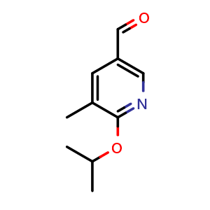 Chemical structure of 2-Isoproxy-3-methylpyridine-5-carboxaldehyde , CAS 1289162-33-9, AChemBlock N26031