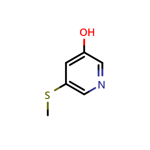 Chemical structure of 5-(Methylsulfanyl)pyridin-3-ol , CAS 910649-52-4, AChemBlock N26050