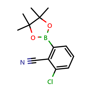 Chemical structure of 2-Chloro-6-(tetramethyl-1,3,2-dioxaborolan-2-yl)benzonitrile , CAS 1449475-29-9, AChemBlock N26064