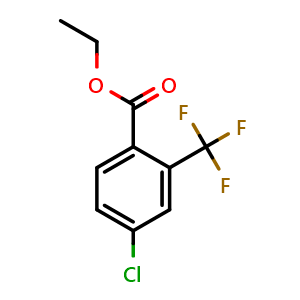 Chemical structure of Ethyl 4-chloro-2-(trifluoromethyl)benzoate , CAS 773139-28-9, AChemBlock N26066