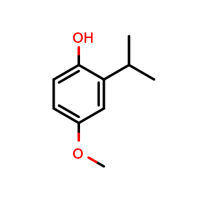Chemical structure of 2-Isopropyl-4-methoxyphenol , CAS 13522-86-6, AChemBlock N26088