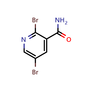 Chemical structure of 2,5-Dibromonicotinamide , CAS 1394291-40-7, AChemBlock N26093