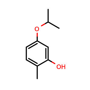 Chemical structure of 5-Isopropoxy-2-methylphenol , CAS 918445-11-1, AChemBlock N26105
