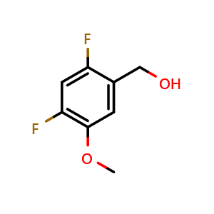 Chemical structure of 2,4-Difluoro-5-methoxybenzyl alcohol , CAS 1266114-65-1, AChemBlock N26115