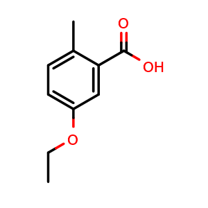 Chemical structure of 5-Ethoxy-2-methylbenzoic acid , CAS 112868-41-4, AChemBlock N26120