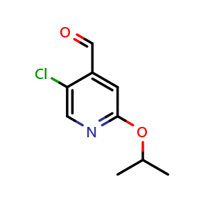 Chemical structure of 5-Chloro-2-isopropoxyisonicotinaldehyde , CAS 1289135-79-0, AChemBlock N26122