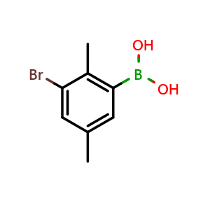Chemical structure of 3-Bromo-2,5-dimethylphenylboronic acid , CAS 1259318-83-6, AChemBlock N26131