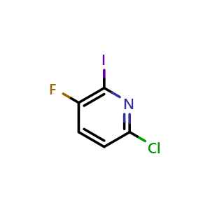 Chemical structure of 6-Chlorol-3-fluoro-2-iodopyridine , CAS 1211590-36-1, AChemBlock N26136
