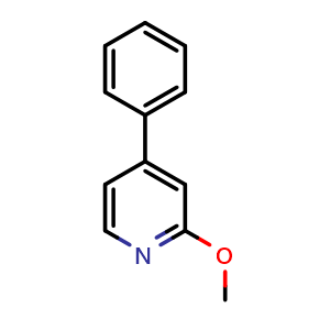 Chemical structure of 2-Methoxy-4-phenylpyridine , CAS 53698-46-7, AChemBlock N26158