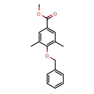 Chemical structure of 4-Benzyloxy-3,5-dimethyl-benzoic acid methyl ester , CAS 773873-94-2, AChemBlock N26168