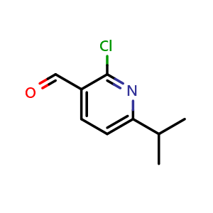 Chemical structure of 2-Chloro-6-isopropylnicotinaldehyde , CAS 1289160-67-3, AChemBlock N26173