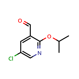 Chemical structure of 5-Chloro-2-isopropoxy-pyridine-3-carbaldehyde , CAS 1289100-13-5, AChemBlock N26174