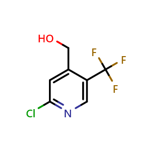 Chemical structure of 2-Chloro-5-(trifluoromethyl)-4-pyridinemethanol , CAS 1227585-35-4, AChemBlock N26190