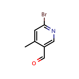 Chemical structure of 2-Bromo-4-methylpyridine-5-carbaldehyde , CAS 926294-07-7, AChemBlock N26193