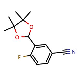 Chemical structure of 4-Fluoro-3-(4,4,5,5-tetramethyl-1,3,2-dioxaborolan-2-yl)benzonitrile , CAS 863868-29-5, AChemBlock N26210