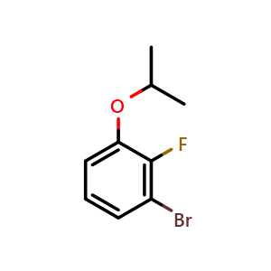 Chemical structure of 1-Bromo-2-fluoro-3-(1-methylethoxy)-benzene , CAS 1160293-59-3, AChemBlock N26217