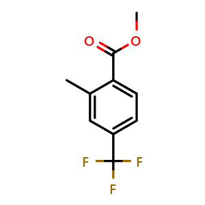 Chemical structure of Methyl 2-methyl-4-(trifluoromethyl)benzoate , CAS 341030-79-3, AChemBlock N26228