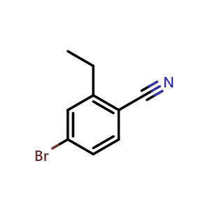 Chemical structure of 4-Bromo-2-ethylbenzonitrile , CAS 744200-38-2, AChemBlock N26235