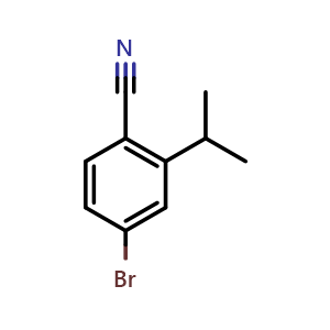 Chemical structure of 4-Bromo-2-isopropylbenzonitrile , CAS 1349717-06-1, AChemBlock N26239