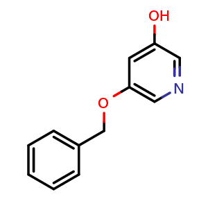 Chemical structure of 3-Benzyloxy-5-hydroxypyridine , CAS 209328-93-8, AChemBlock N26240