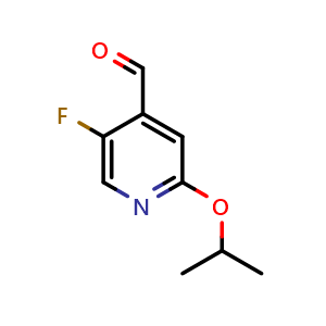Chemical structure of 5-Fluoro-2-isopropoxyisonicotinaldehyde , CAS 1289027-23-1, AChemBlock N26250