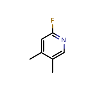 Chemical structure of 4,5-Dimethyl-2-fluoropyridine , CAS 1227602-71-2, AChemBlock N26251