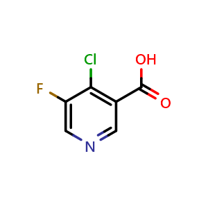 Chemical structure of 4-Chloro-5-fluoropyridine-3-carboxylic Acid , CAS 860296-20-4, AChemBlock N26255