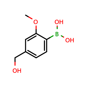 Chemical structure of 4-Hydroxymethyl-2-methoxyphenylboronic acid , CAS 1448869-97-3, AChemBlock N26258