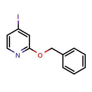 Chemical structure of 2-(Benzyloxy)-4-iodopyridine , CAS 896155-81-0, AChemBlock N26260
