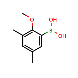 Chemical structure of 3,5-Dimethyl-2-methoxyphenylboronic acid , CAS 1451391-98-2, AChemBlock N26261