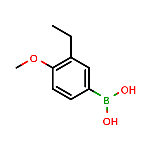 Chemical structure of 3-Ethyl-4-methoxyphenylboronic acid , CAS 947547-41-3, AChemBlock N26270